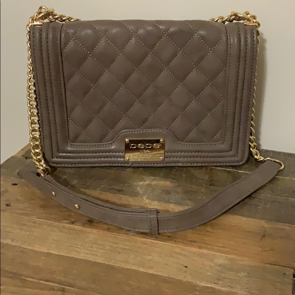 Bebe shoulder bag w/ gold trim